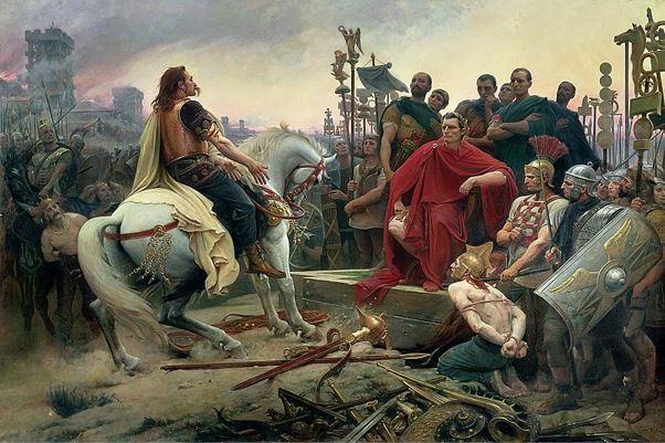 Слика: Верцингеторикс, вођа Гала се предаје Цезару